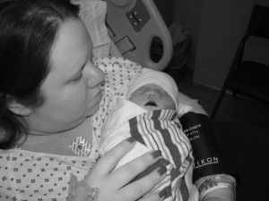 sadie and mommy bw